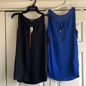 Bundle of 2 Express tank tops with zipper detail